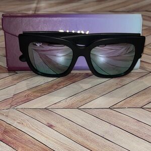 DIFF eyewear BELLA 2 oversized mirrored matte Black polarized Sunglasses